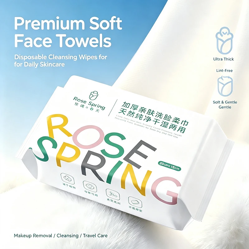 3/6/9Packs Soft Thick Disposable Cotton Facial Tissues – Dry Cleansing Wipes for Makeup Removing & Skin Care