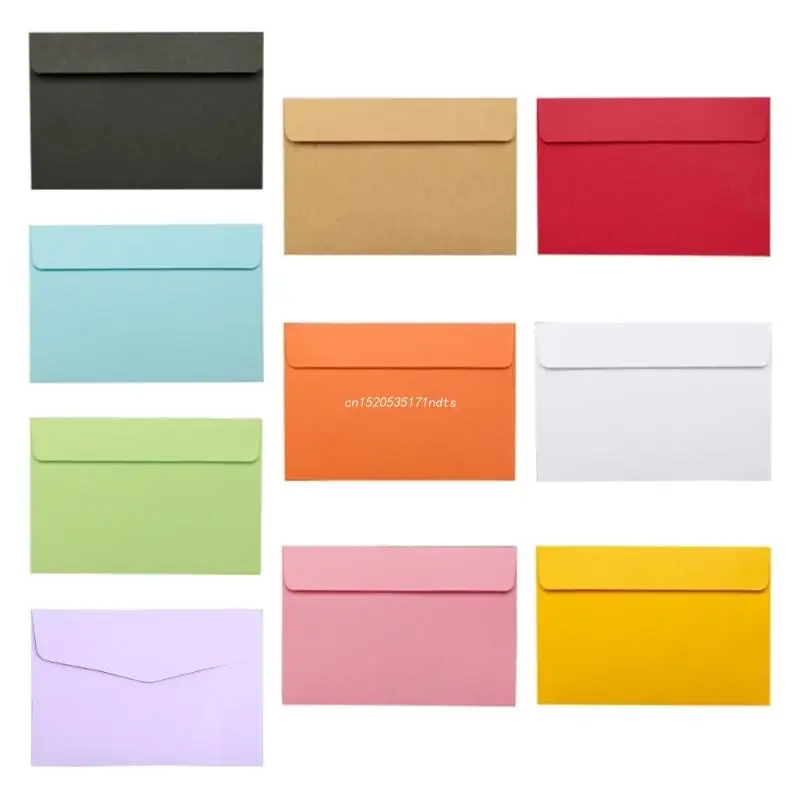 Set Van 10 Retro Kraftpapier Envelop A6 Papieren Briefkaart Uitnodigingsbrief Cash Organizer Tas Vintage Gekleurde Envelop