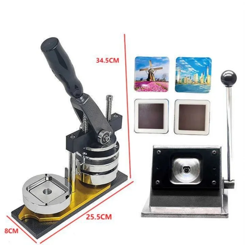 DIY Badge-Making Machine 50*50 Square Shape Administrative Financial Office Electronics Equipment for Creative Business Use