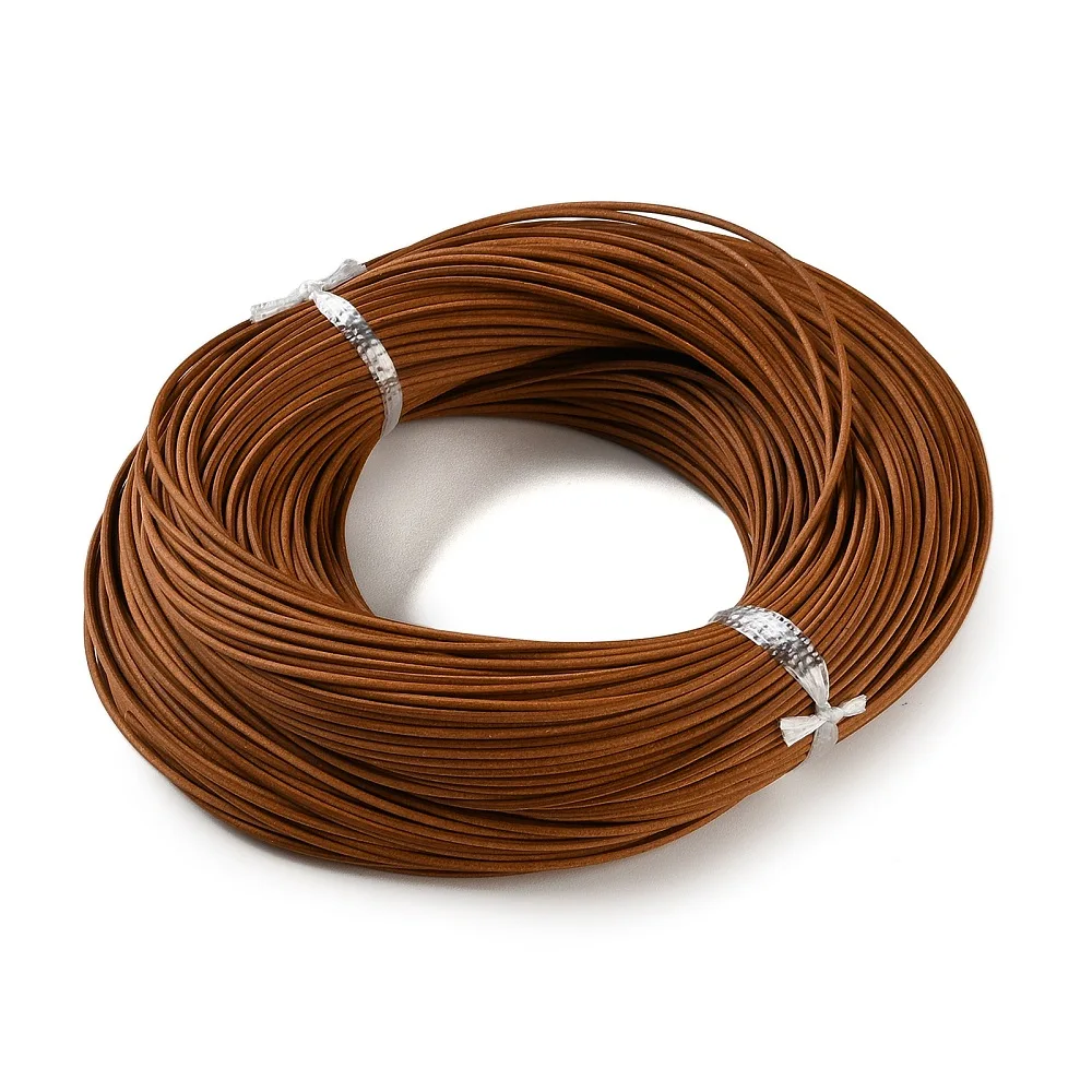 Cordón redondo de cuero vacuno de 100 m, 1 mm/1,5 mm/2 mm/3 mm, para hacer pulseras, accesorios para la fabricación de joyas.