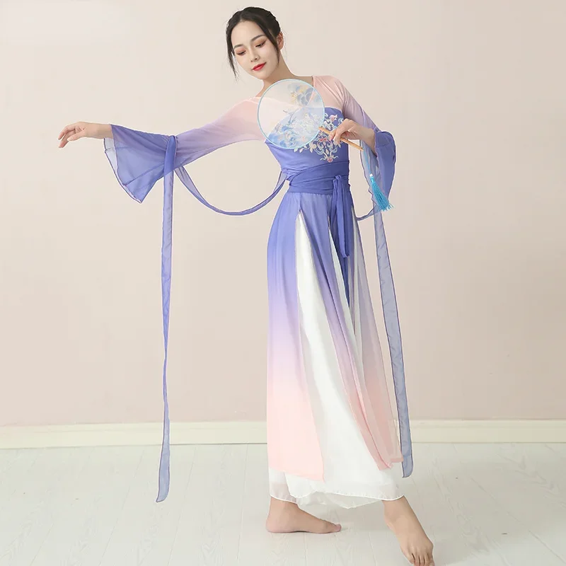 Classical Professional Performance Practice Clothes Female National Yangko Dance Wear Elegant Ancient Chinese Costume