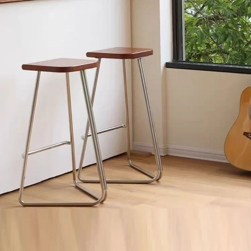 

Nordic Minimalist Bar Stools Metal Japanese High Counter Design Chair Coffee Island Cadeira Stuhl Sandalye Furniture HD50BS