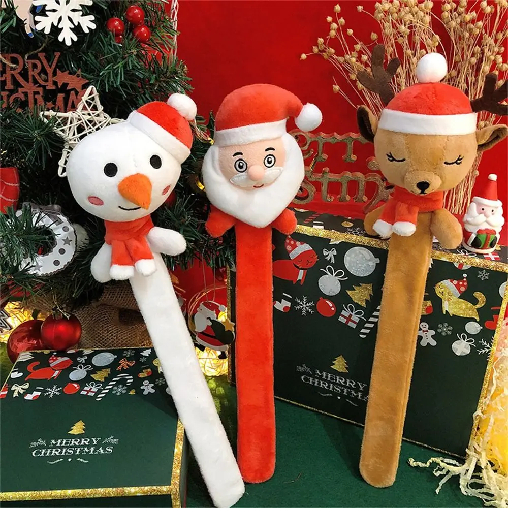 

Plush Toy Christmas Slap Wristband Santa Claus Snowman Clap Circle Toys Kawaii Cartoon Hand Ring Ornaments Kids Toys