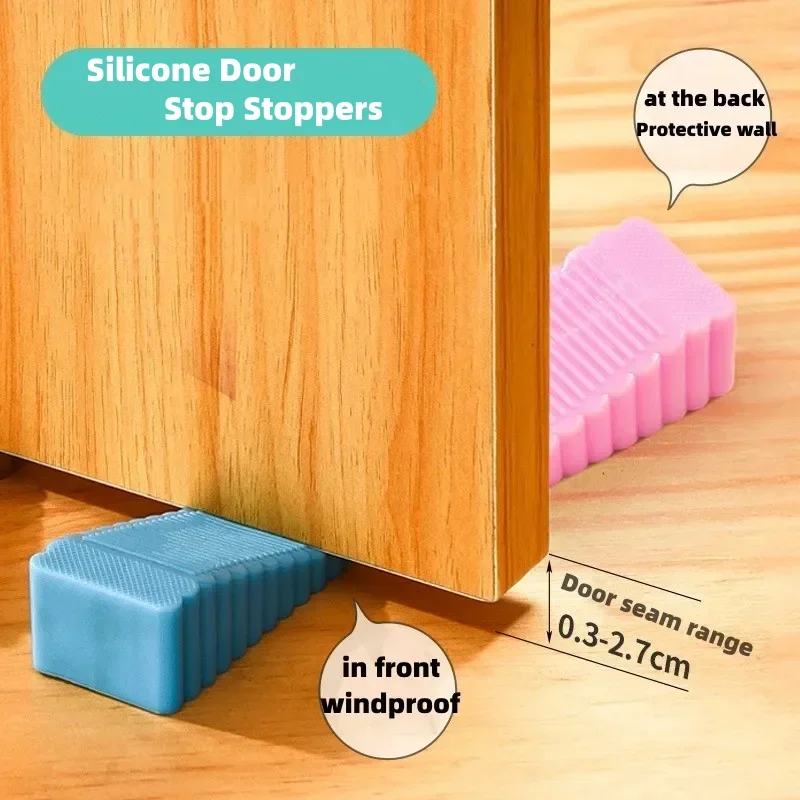 New Safety Silicone Door Stop Block Wedge Stop Door Stopper 
