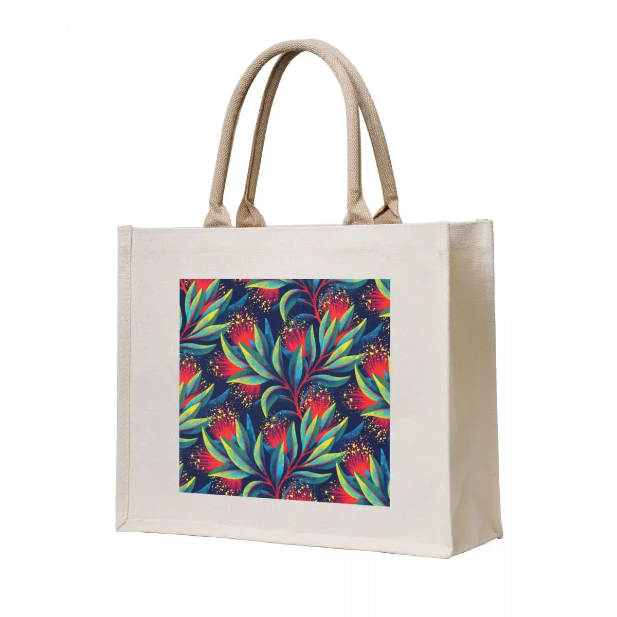 Pohutukawa - Red / Green Tote Bag hand bags Portable shopping bag large tote bag Canvas