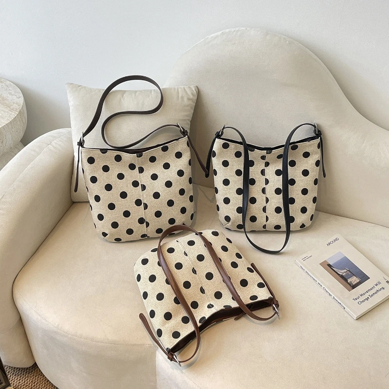 Arrival Polka Dot Crossbody Bag Color Block Fashion High Appearance Delicate Handheld for Women Relaxed Shoulder Underarm Bag