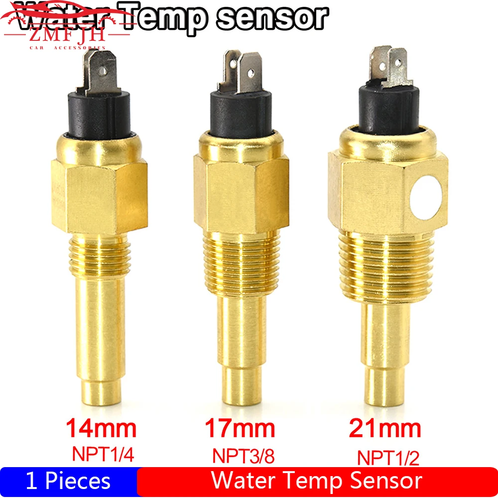 Universal Water Temperature Sensor 3/8NPT 1/2NPT Vdo Meter Vdo Water Temperature Sensor 14MM 17MM 21MM for Car Auto Truck Boat