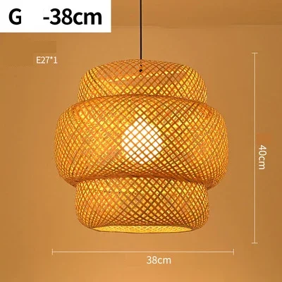 Imagem -05 - Lâmpada Pingente de Bambu Tricotada à Mão Lâmpadas Suspensas de Tecelagem Decoração para Casa E27 Luminárias Estilo Chinês Diâmetro 30 cm 38 cm 50cm