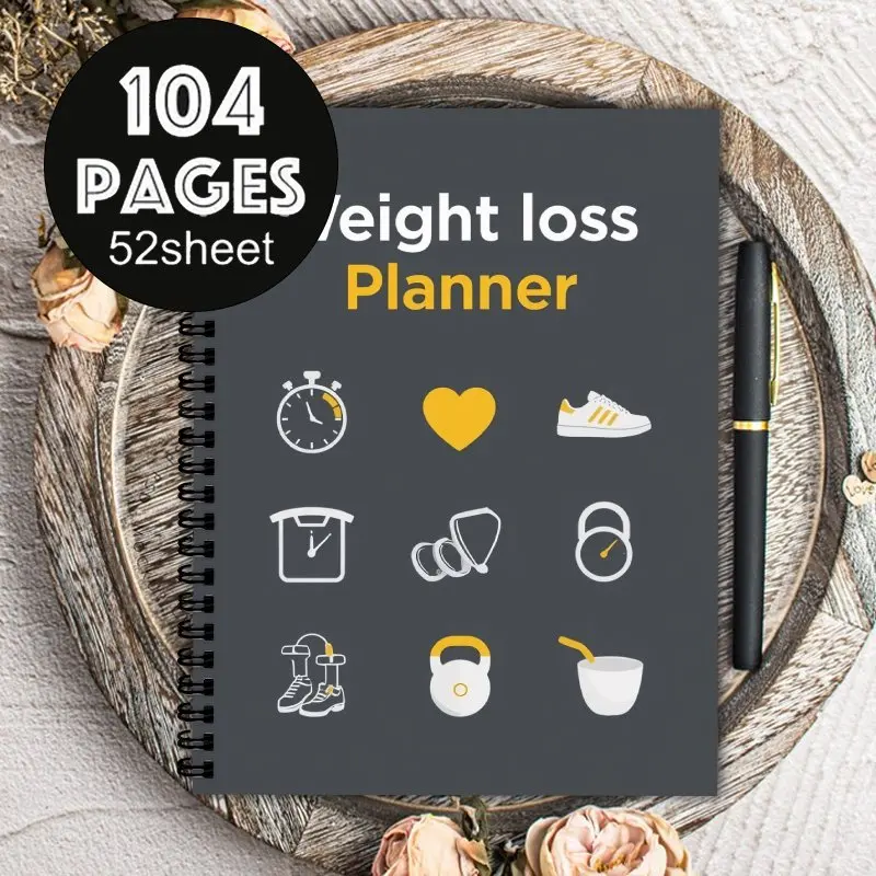 A5 Weight Loss Plan, Daily Activity Tracker, Exercise Diary, Diet Tracking, and Goal Setting Exercise Plan for Family Use.