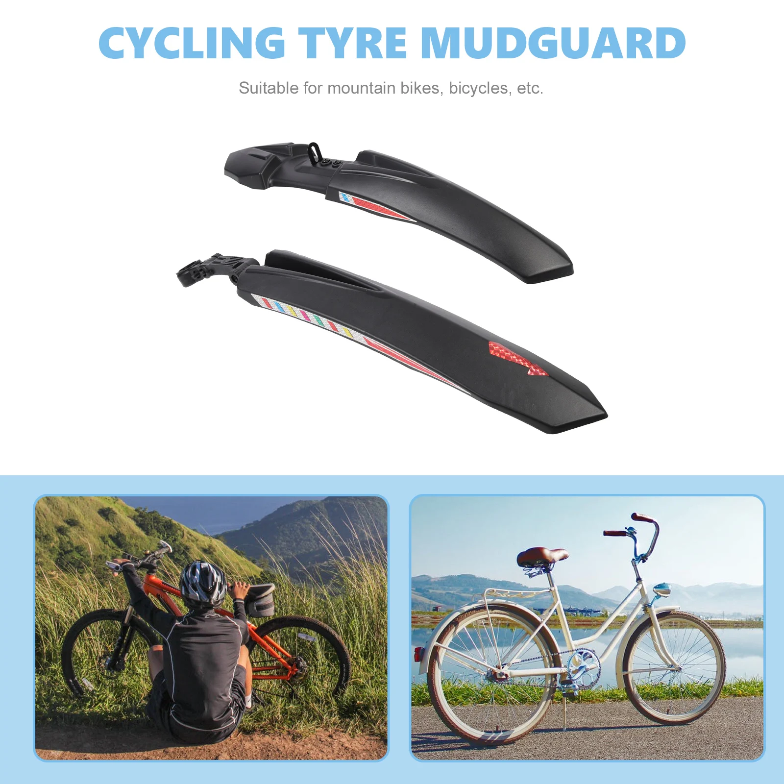 

2pcs Bicycle Durable Mudguard for Mountain Bikes Cycling Supplies Replacement Guards Anti splashing Tyre Protector