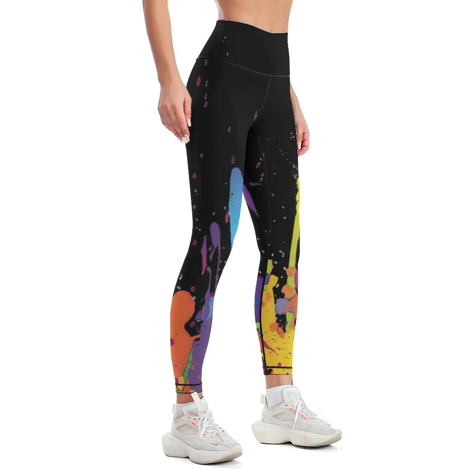 Crazy multicolored running SPLASHES horizontal Leggings Women's push up sportswear woman gym 2024 Womens Leggings