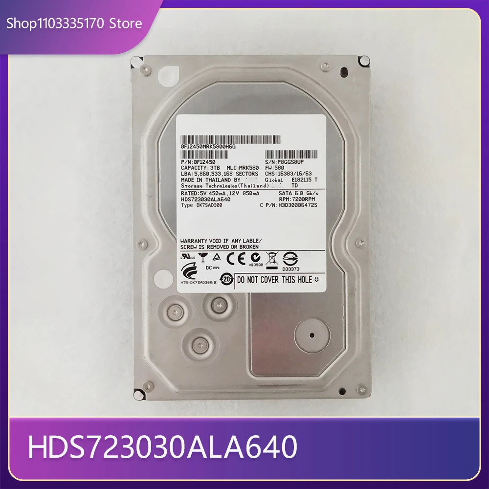 For Hitachi HDS723030ALA640 3T 3.5 Inch 3TB Desktop NAS Monitors SATA Server Hard Disk