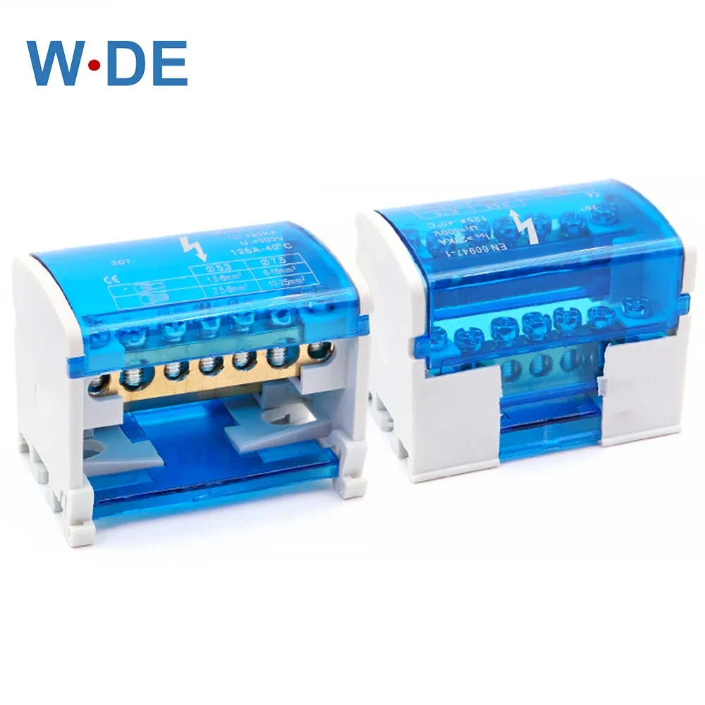 1 Pc Din Rail Terminal Block WDH207 Power Distribution Box Modular Screw Connection Block Universal Electric Wire Junction Box