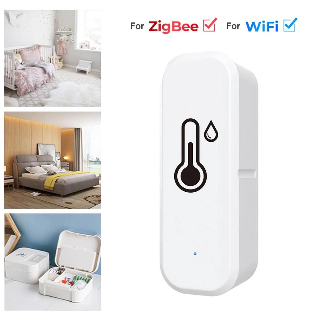 Sensor de Umidade e Temperatura, Detector de Ar para Wi-Fi, Sensor de Umidade Zibgee, 70*20*25mm