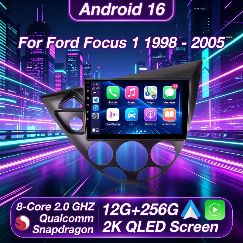 2 Din Android 16 Car Radio For Ford Focus 1 1998 1999 2000 2001 2002-2005 Multimedia Player Carplay Car Stereo Head Unit Radios