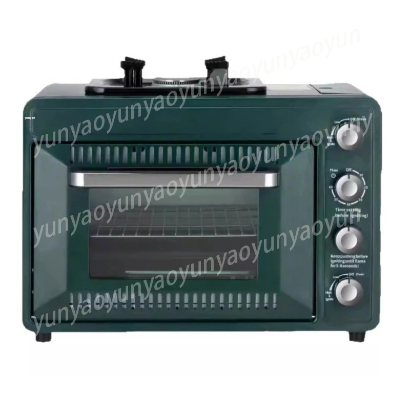 

2-Layer Portable Camping Oven, Multifunctional Gas Grill Griddle Boiler for Outdoor Cooking Picnic Hiking Stove