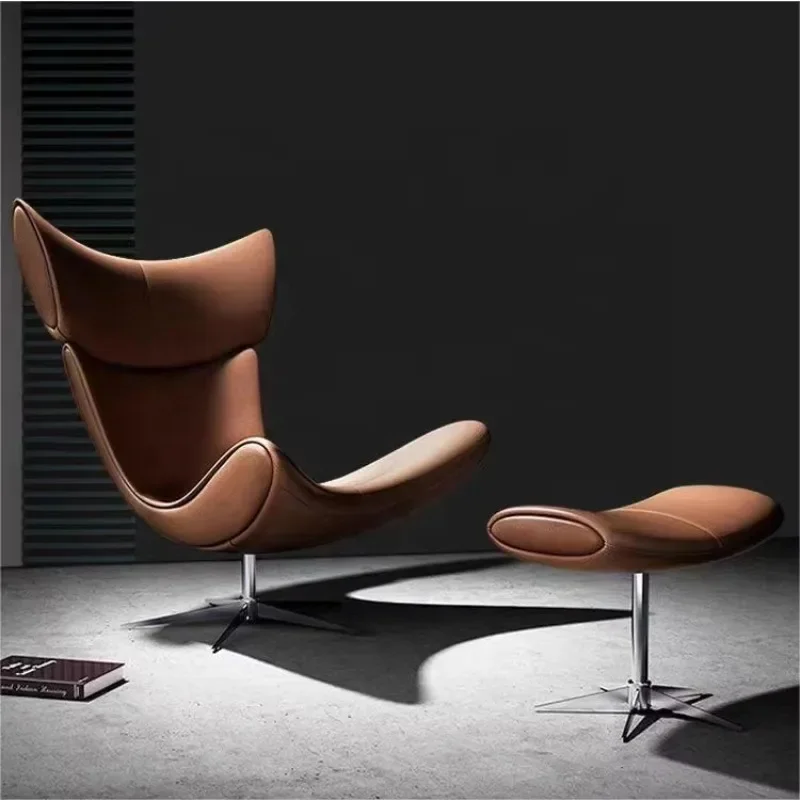 Modern living room casual preserved egg recliner with ottoman rotating sofa chair with separate