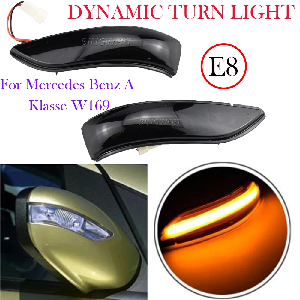 

2PCS Side Mirror Light For Mercedes Benz B Class W245 2005-2008 Prefacelift LED Dynamic Indicator Sequential Lamp