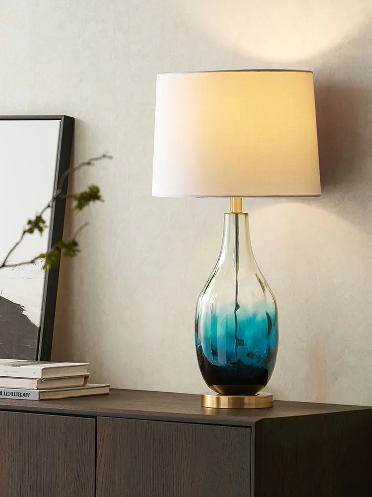 American style luxury glass table lamp  bedside lamp northern Europe post modern gradually changing color table lamp