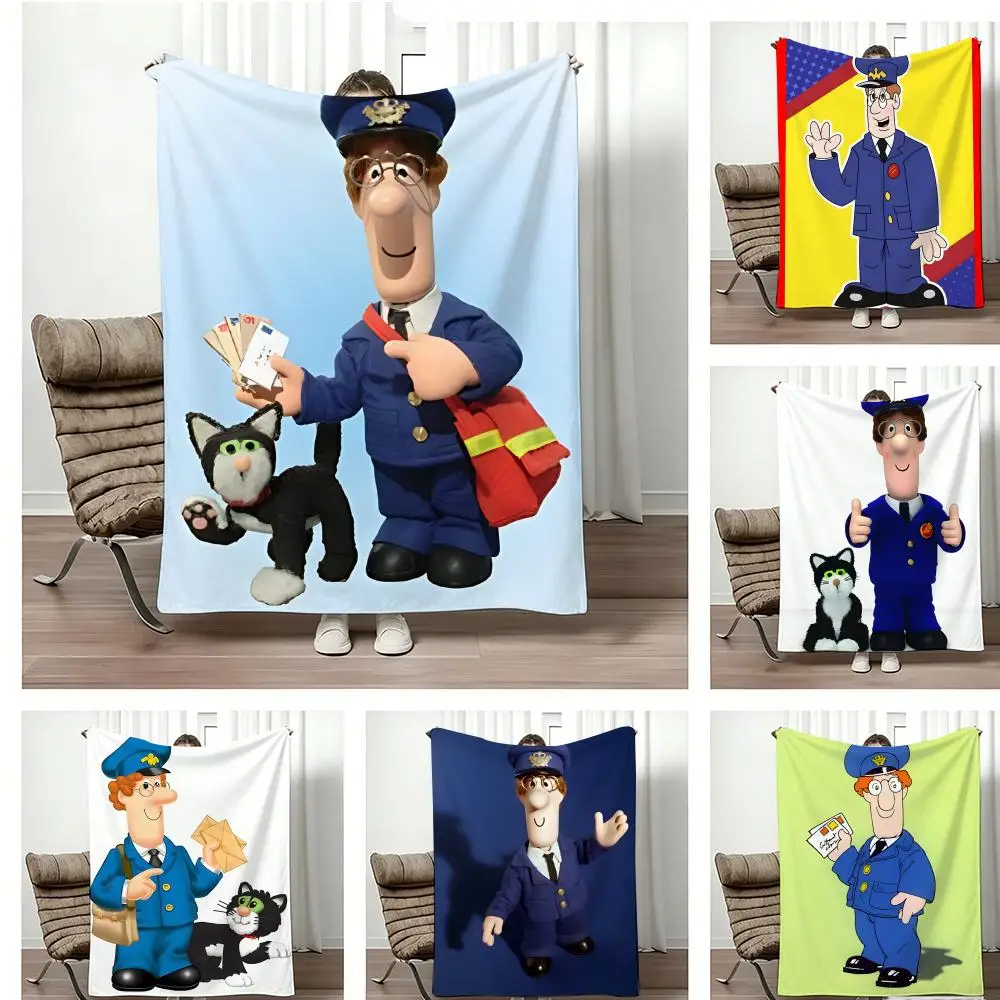 Cartoon Figure P-PostmanS PatS Throw Lightweight 240g Flannel Blanket Soft Skin-friendly for Summer Cooling