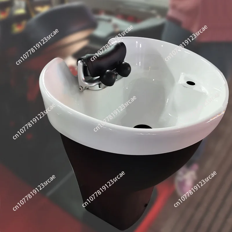 Shampoo bed ceramic head basin grafting basin base column base ceramic basin accessories vertical shampoo