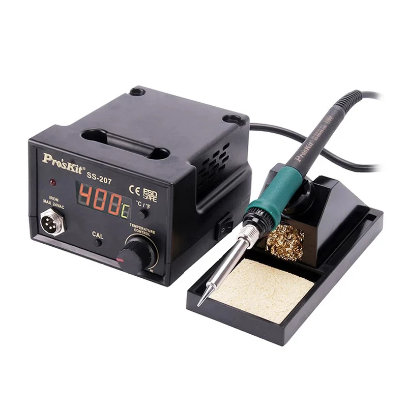 

Pro'skit SS-207H anti-static temperature control welding table digital display constant temperature electric soldering iron 220V