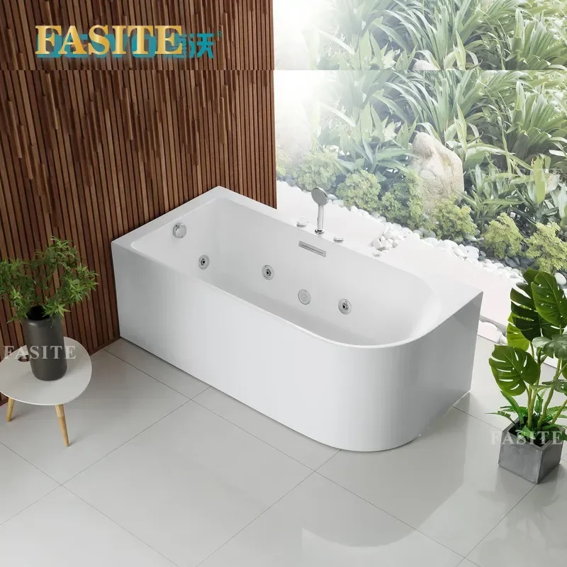 For Small Apartment  Acrylic Bathtub Freestanding Constant Temperature Bathroom Tub Family Bidet Space Saving