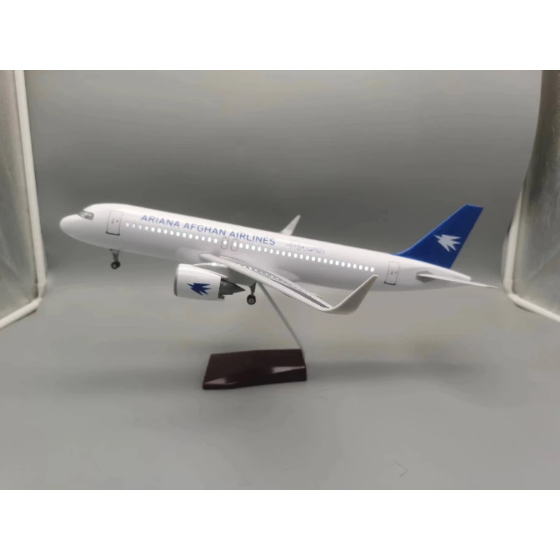 

1/80 Scale 47cm Ariana Afghan Airlines Airplane A320 Neo With Light Diecast Resin Plane Model Toys Collection Display Gifts Fans