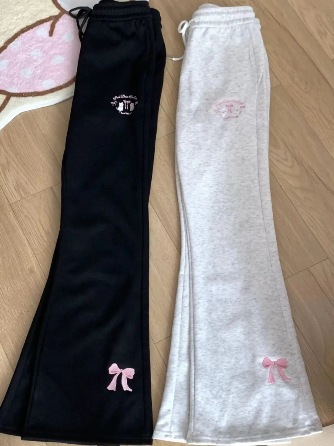 

Japanese Kawaii Full Length Pants Women Cartoon Pure Color Casual Trousers Y2K Sweet Aesthetic Subculture Autumn Sweatpants