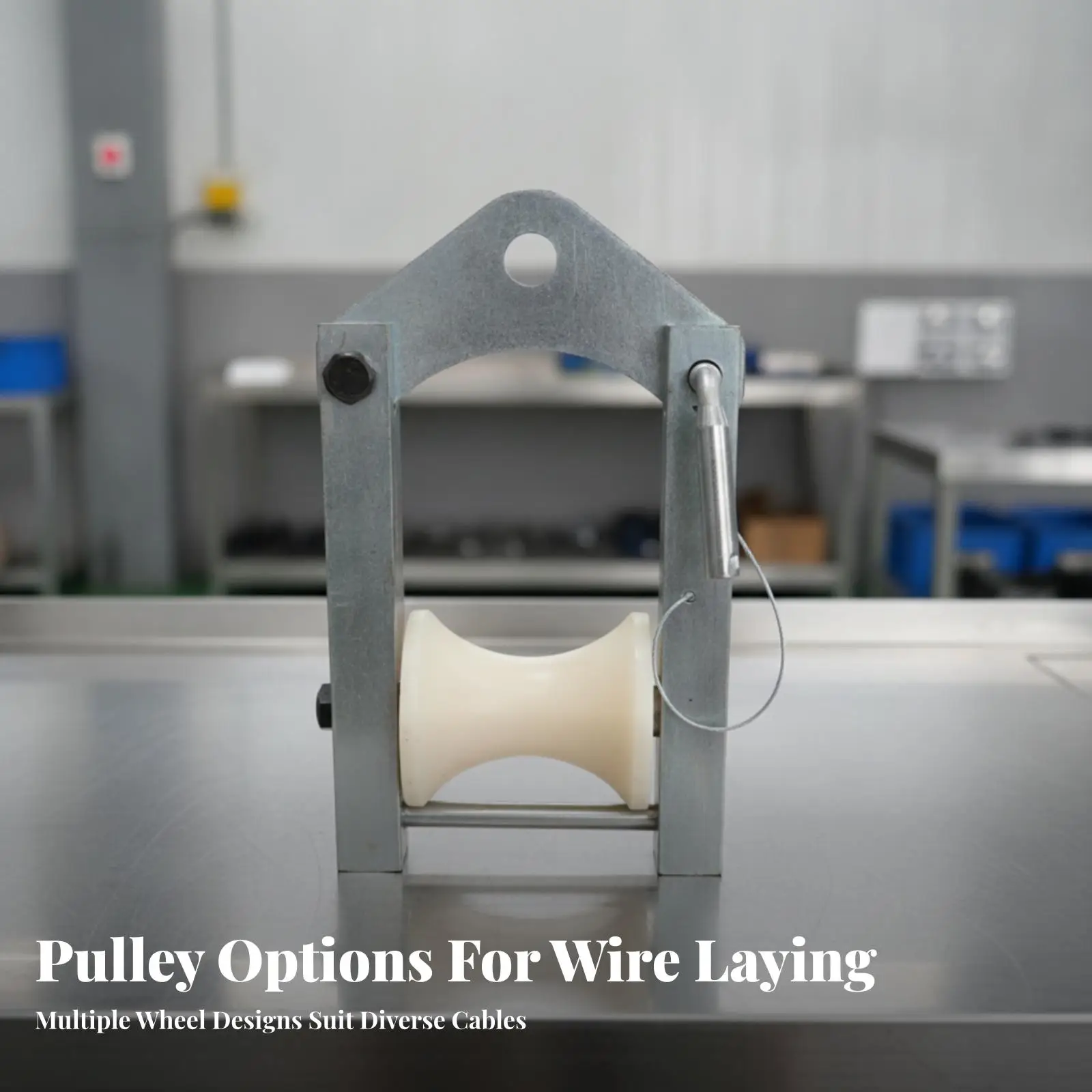 High Strength Pulley Wheel Block with Mounting Hole for Overhead Wall Fixture Cable Guiding Lifting Tool