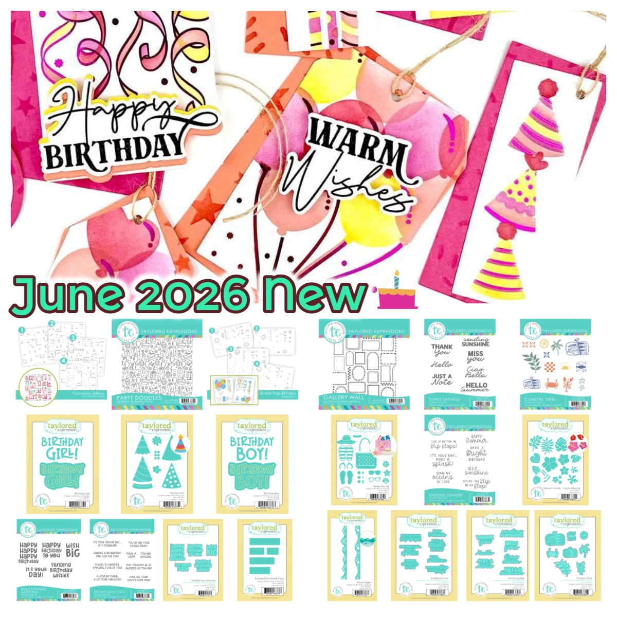 Troqueles de corte de metal y sellos para scrapbooking con diseños de felicitaciones de cumpleaños audaces, personalizados para el 2026, para tarjetas de felicitación DIY y regalos hechos a mano
