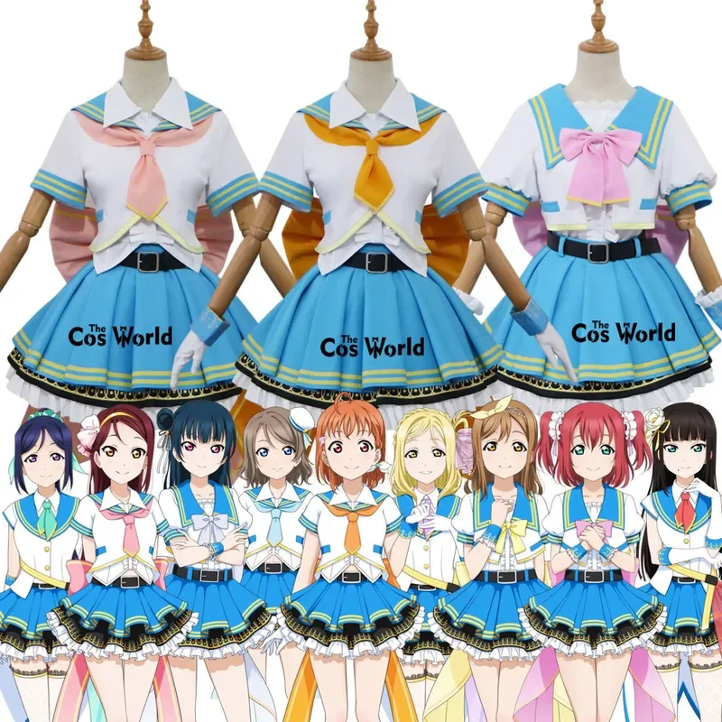 

Костюм для косплея из аниме Love Live Sunshine SIF 2 Aqours 9 персонажей таками Чика Рико Куросава Рубин диа ханамару йошико