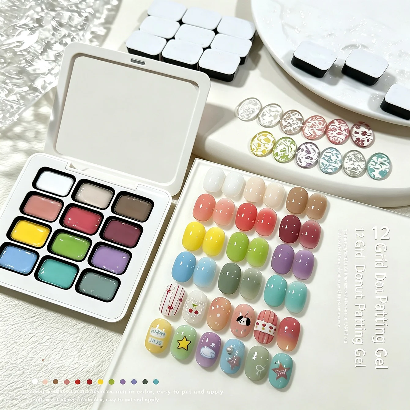 18-Fächer Bogen-Farbpalette Stempel-Gel 2026 Neuerscheinung, Hochsättigungs-Farbe Abwaschfreier Transfer-Malstift Farbverlauf-Gel-Lack – Detail 17