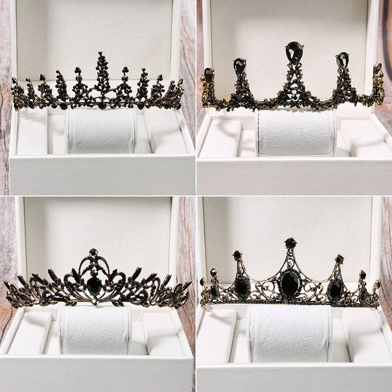 

Black Retro Princess Style Birthday Adult Ceremony Party Crown Hair Accessories