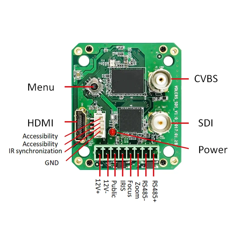 

Digital Zoom Camera Used 3-in-1 Board Convert LVDS to CVBS/3G-SDI Tail Board