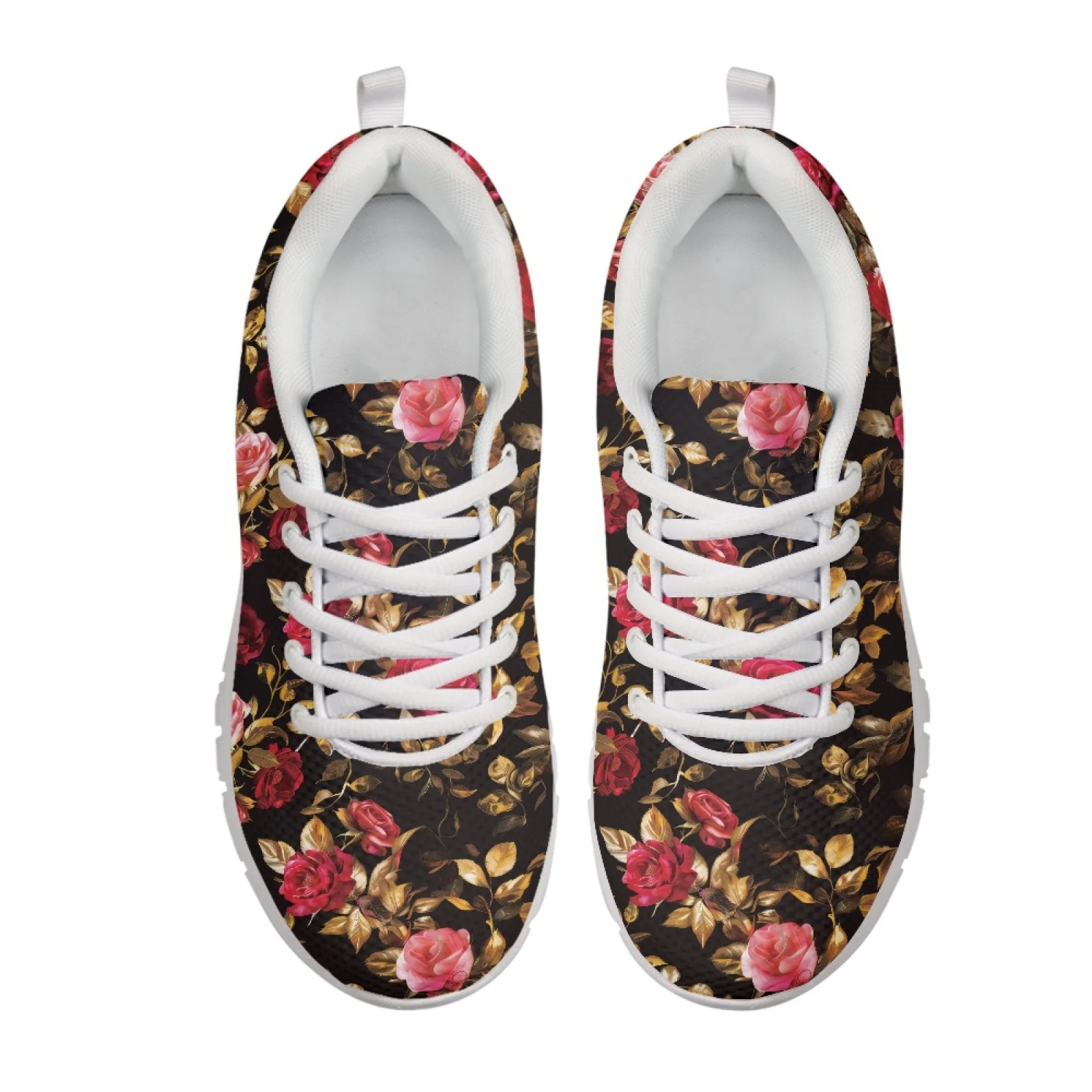 Coloranimal Rose Lace Up Tennis Running Shoes for Men Mesh & EVA Sole Walking Sneakers Fashion 2026