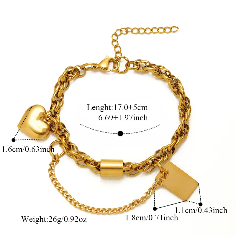 EILIECK 316L Edelstahl Metall Hip-Hop Chunky Armband für Damen, Neues Trendiges Handgelenk-Schmuckstück, Wasserdicht, Geschenk für Damen – Detail 14