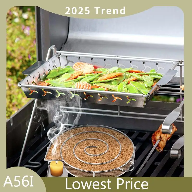 ABDD Cold Smoke Generator For BBQ Grill Or Smoker Wood Dust Hot And Cold Smoking Salmon Meat Burn Stainless Cooking Bbq Tools