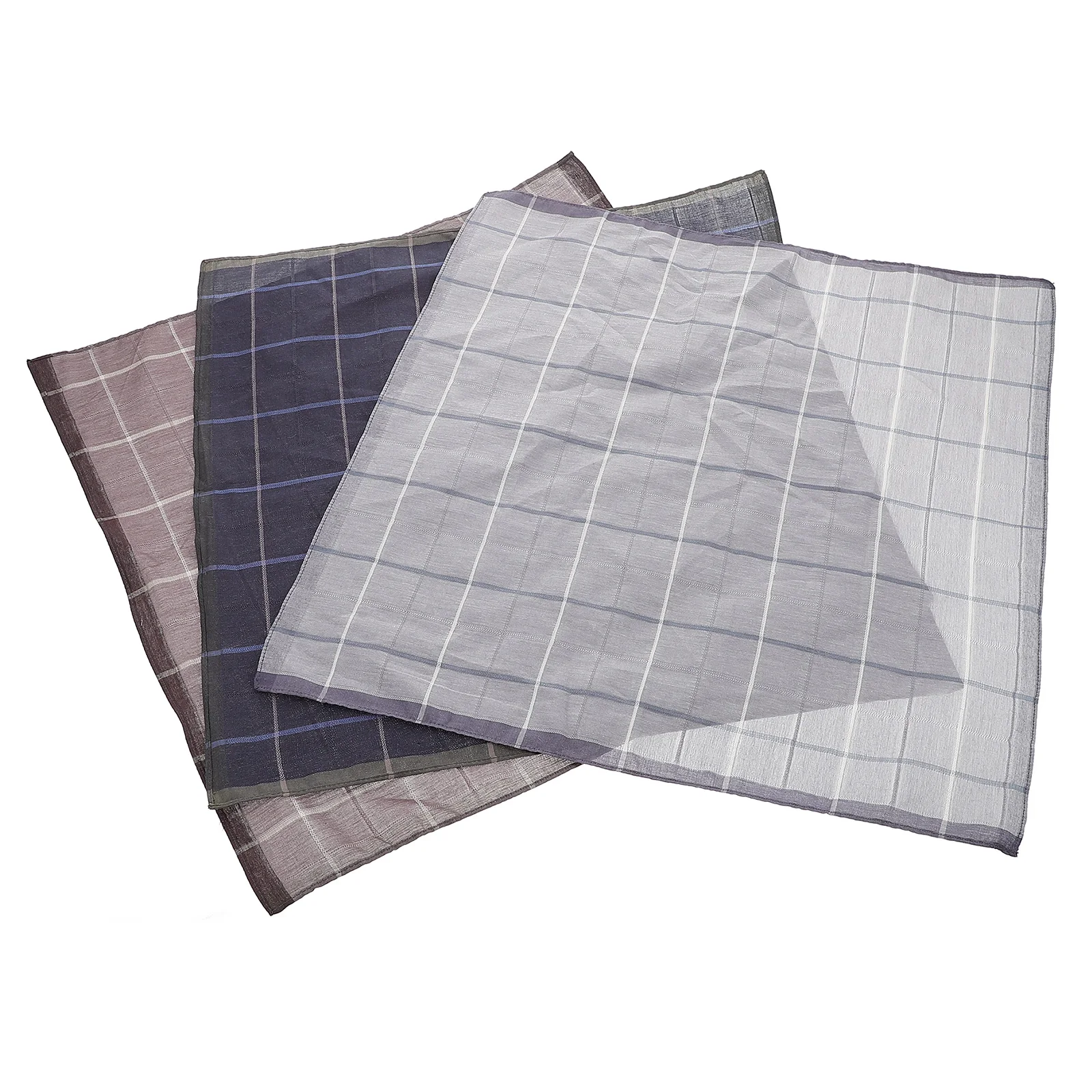 

3Pcs Cotton kerchiefs Gentleman Square 43cmx43cm Soft Vintage Mens Pocket Scarf Travel H kerchief Pocket Gift