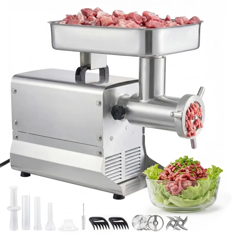 Commercial electric meat grinder 3 meat cutting trays 3 enema tubes, stainless steel