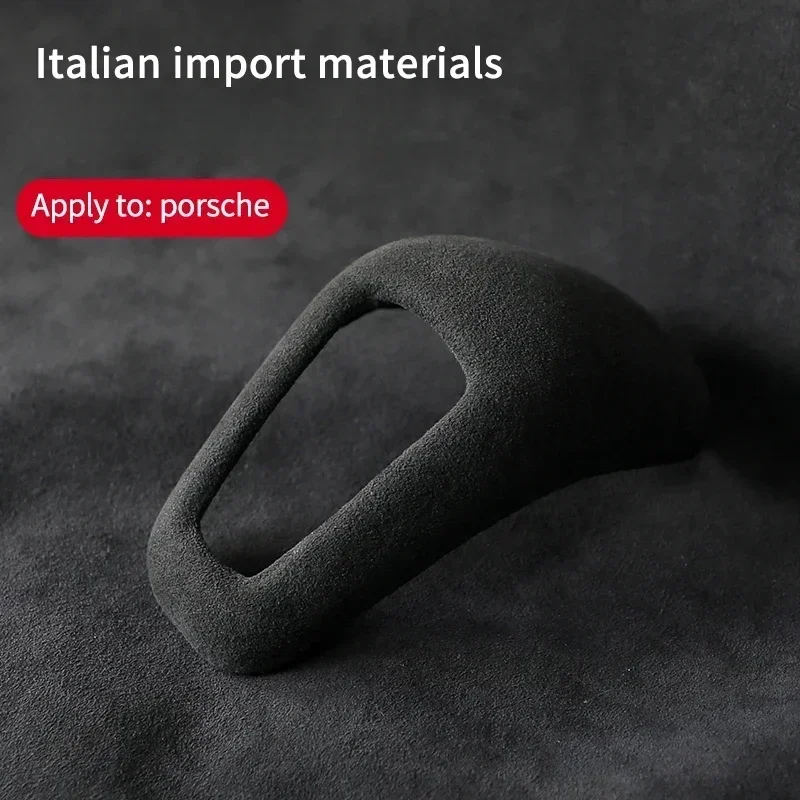 الكانتارا سيارة الداخلية والعتاد شيفتر المقبض غطاء نقل مقبض رافعة تحول الكسوة لبورشه كايين 2018-2023