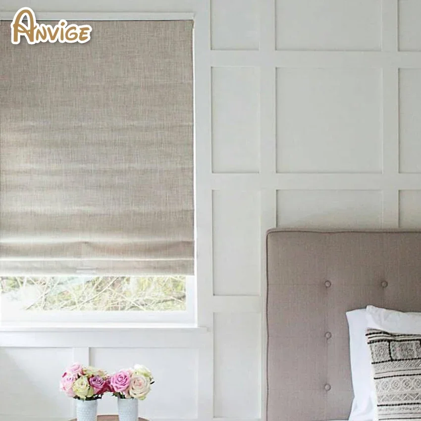 

Modern High Quality Cotton and Linen Blackout/Light Filtering Curtain Roman Blinds Roman Shades Custom to Your Size