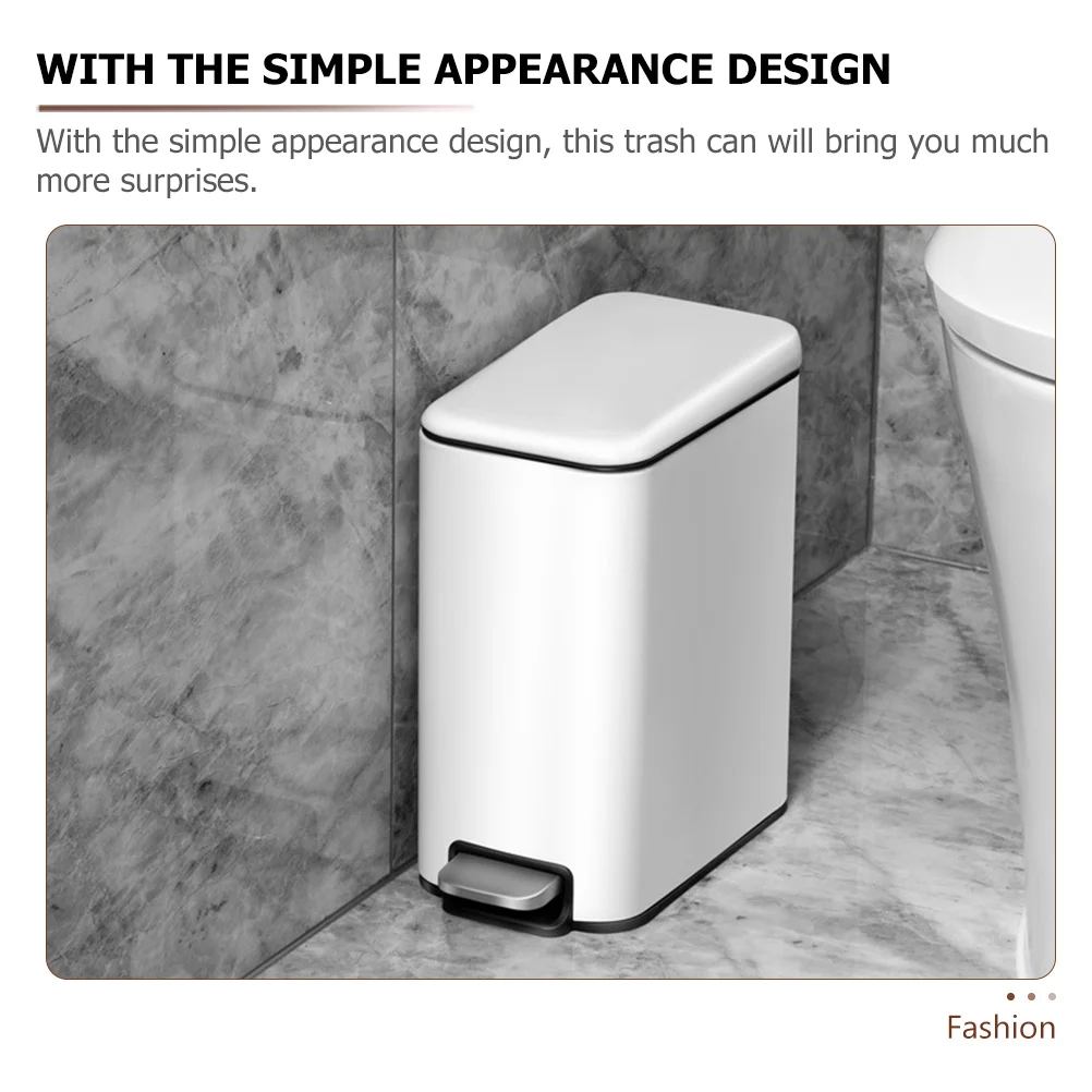 

Premium Foot Pedal Trash Bin Rustproof Stainless Steel Construction Ideal for Bathroom Bedroom Kitchen Home Office Use