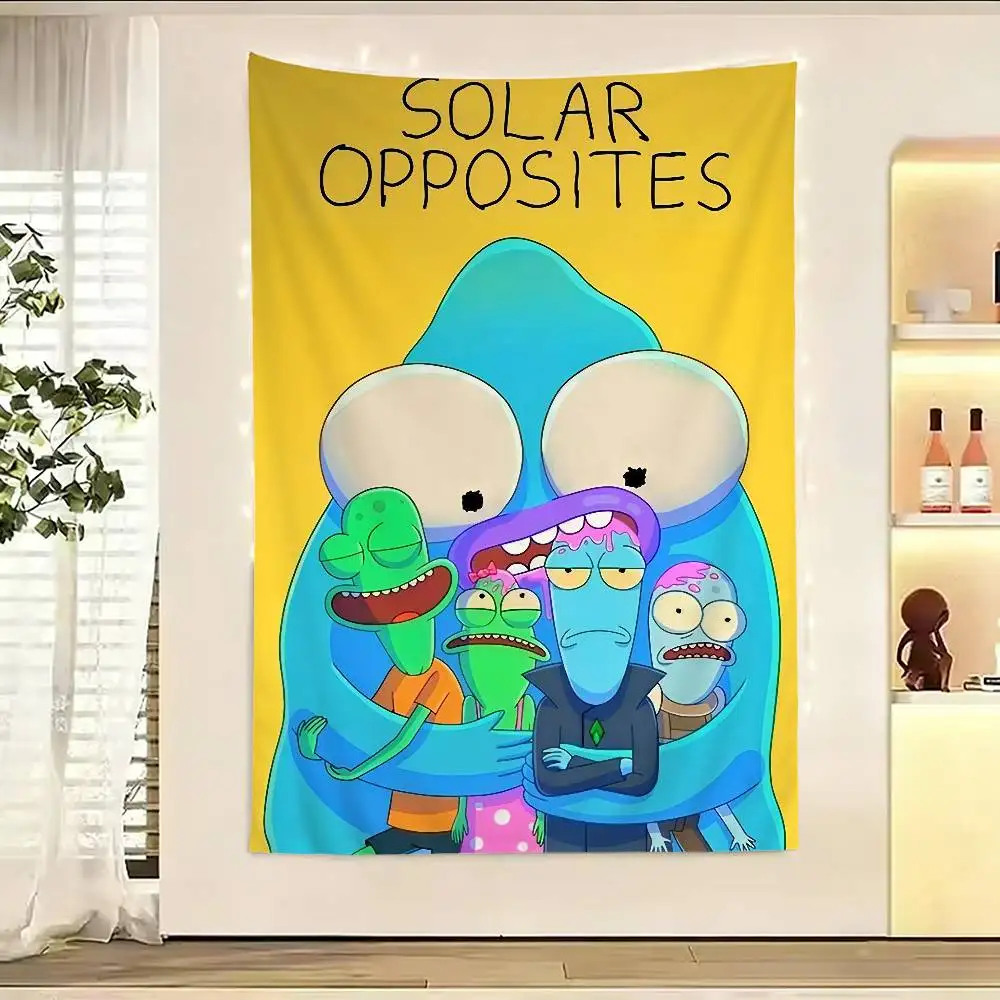 

S-Solar Opposites Flag Digital Printing Banner for Garage Wall Out Door Decoration