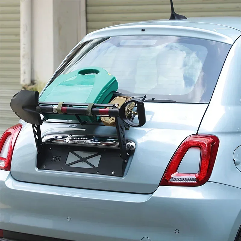 

1PCS Carbon Steel Car Tailgate Multipurpose Cargo Rack Tailgate Luggage Rack Shelf Accessories Kit For Fiat 500 2010-2024