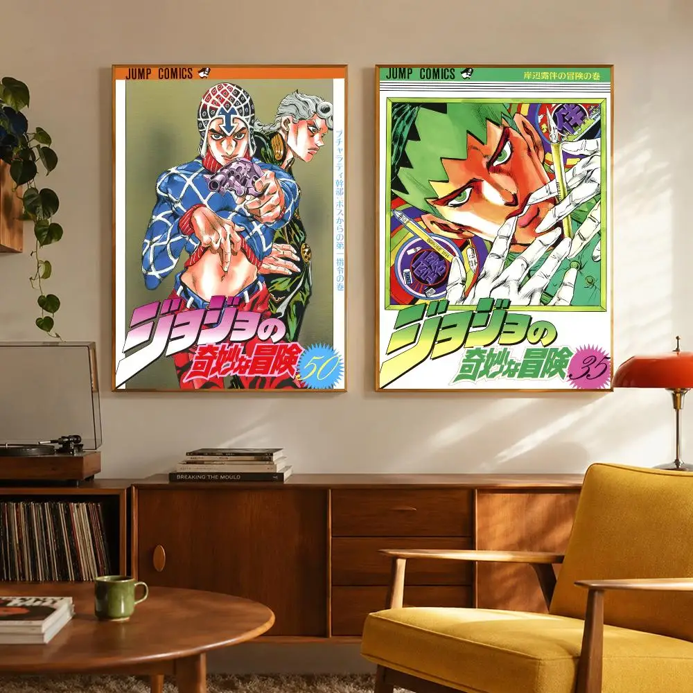 Anime Adventure J-JoJos Bizarre Adventure Poster Digital Solvent Print Waterproof PP Fade-Resistant Wall Art Room Decor Gift