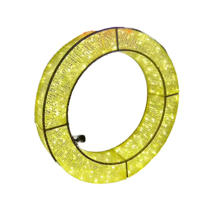2026 Large Round 3D LED Floral Walkway Arched Door Light with IP65 Protection Rating for Outdoor Christmas Decorations