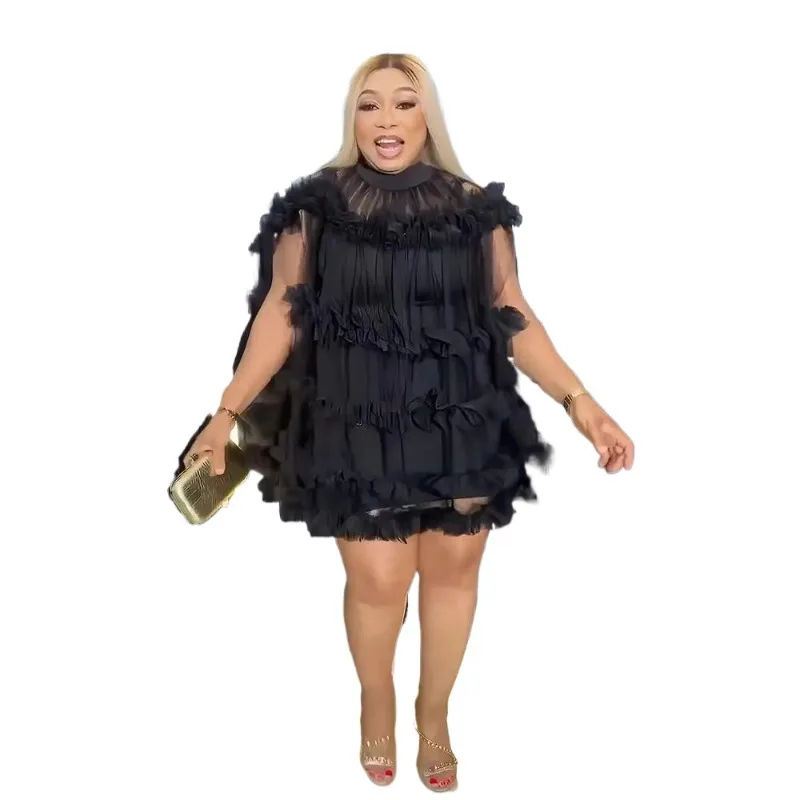 

Summer Fashion African Mesh Polyester Party Evening Mini Dress Dashiki African Dresses for Women Outfits Ankara Dress 2025