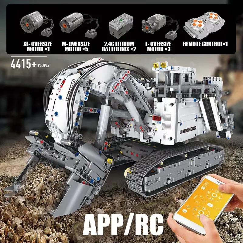 Mould King 13130 RH400 Excavator APP version 4265 PCS building blocks MOC assembling puzzle Small particle Building Blocks Sets