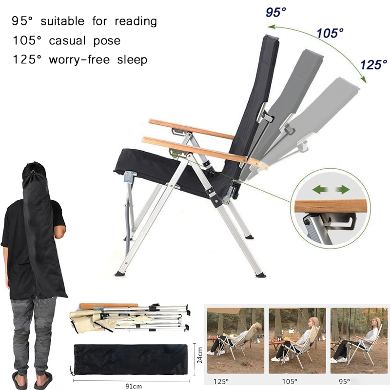 Silla plegable portátil ultraligera para acampar, silla de Picnic, pesca, siesta de aluminio, silla de playa de gravedad cero, ligera de lujo